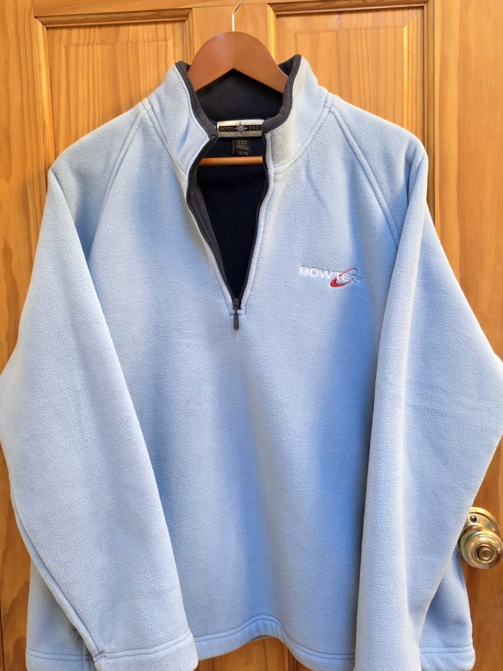 BowTex Women's Light Blue Quarter-Zip Fleece Pullover